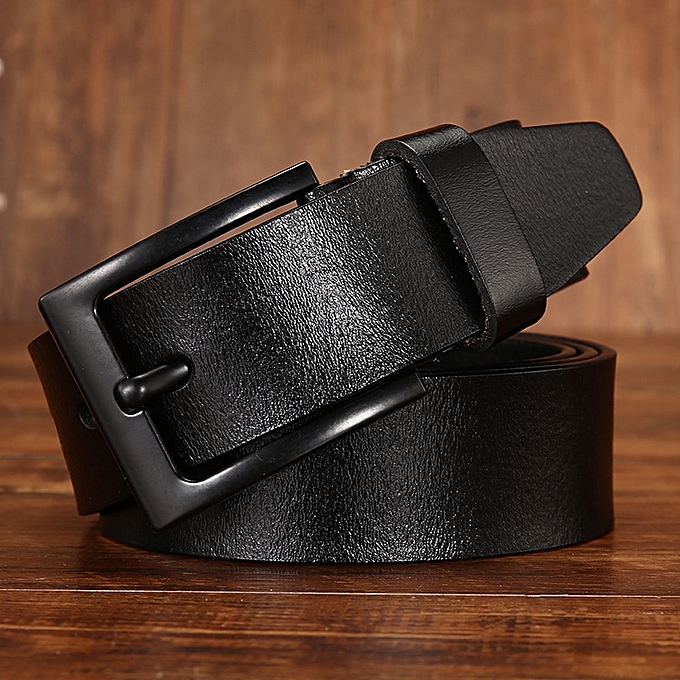 Leather belt wild leather pin buckle belt gold world pin buckle leather belt men